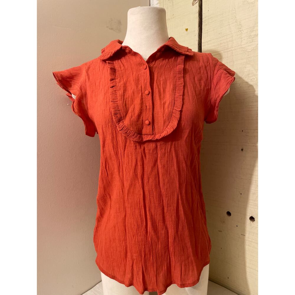 Sweet Wanderer Women's‎ Size Large Button Down Blouse Short Sleeve